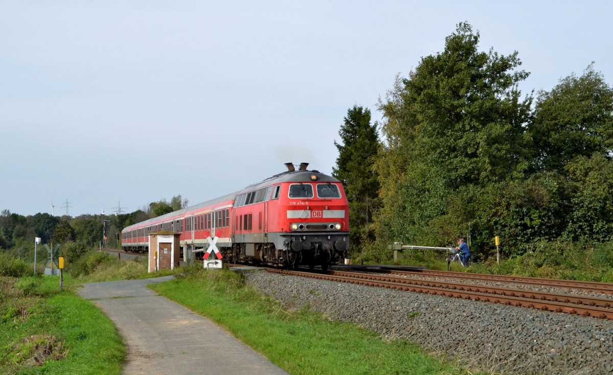 218 474-5 mit RE 14069 Hannover Hbf - Bad Harzburg am 28.09.2014 bei Salzgitter-Ringelheim