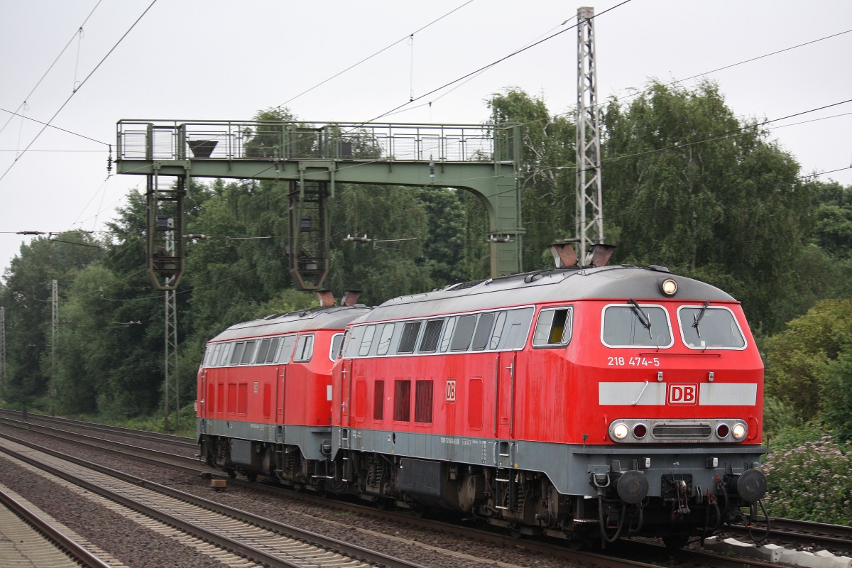 218 474+218 452 am 8.8.13 als Lokzug in Dedensen-G�mmer.