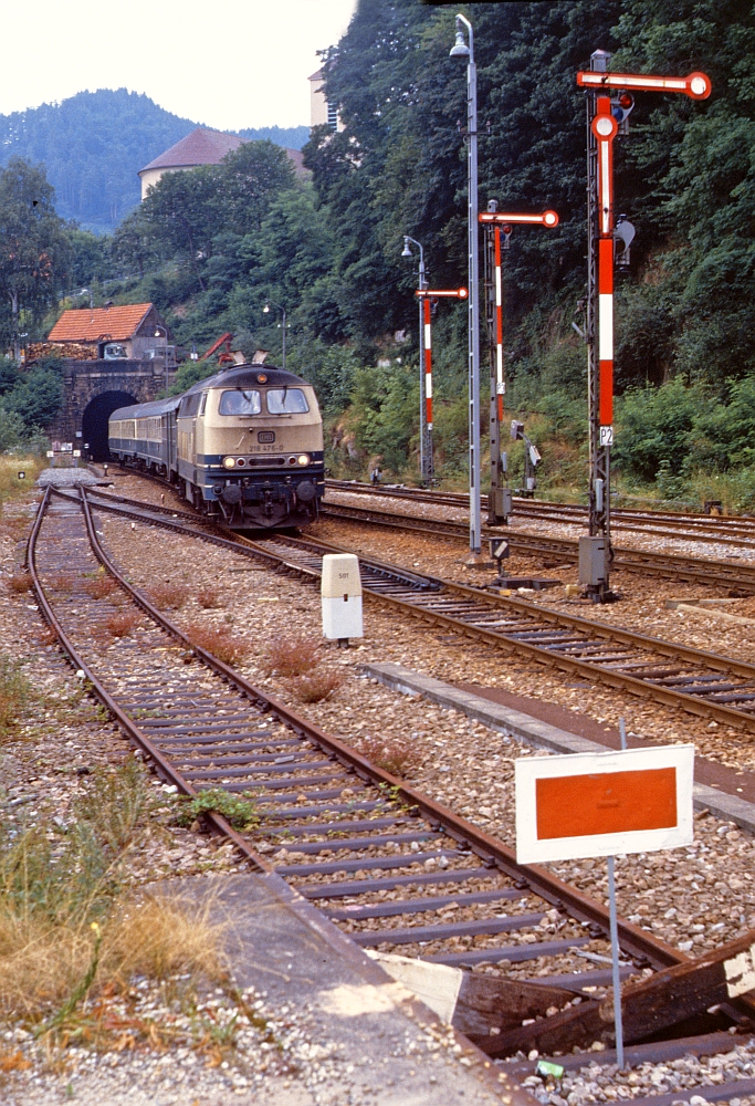 218 476, Einfahrt Forbach-Gausbach, 7.7.1986.