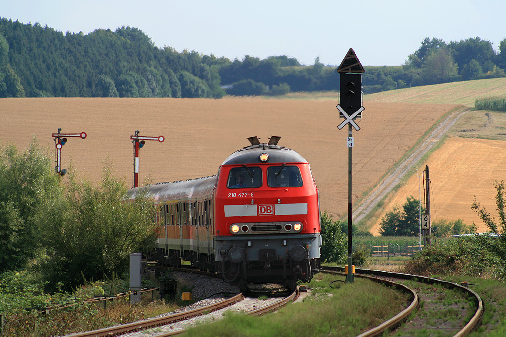 218 477-8 Hoffenheim ( Elsenztalbahn ) KBS 706, RE 4840 Heilbron - Mannheim Hbf. (30.07.2008)