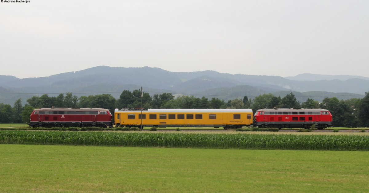 218 480-2 und 218 387-9 mit dem MESF 48120 (Freiburg(Brsg)Hbf-Donaueschingen)  bei Kirchzarten 17.7.13