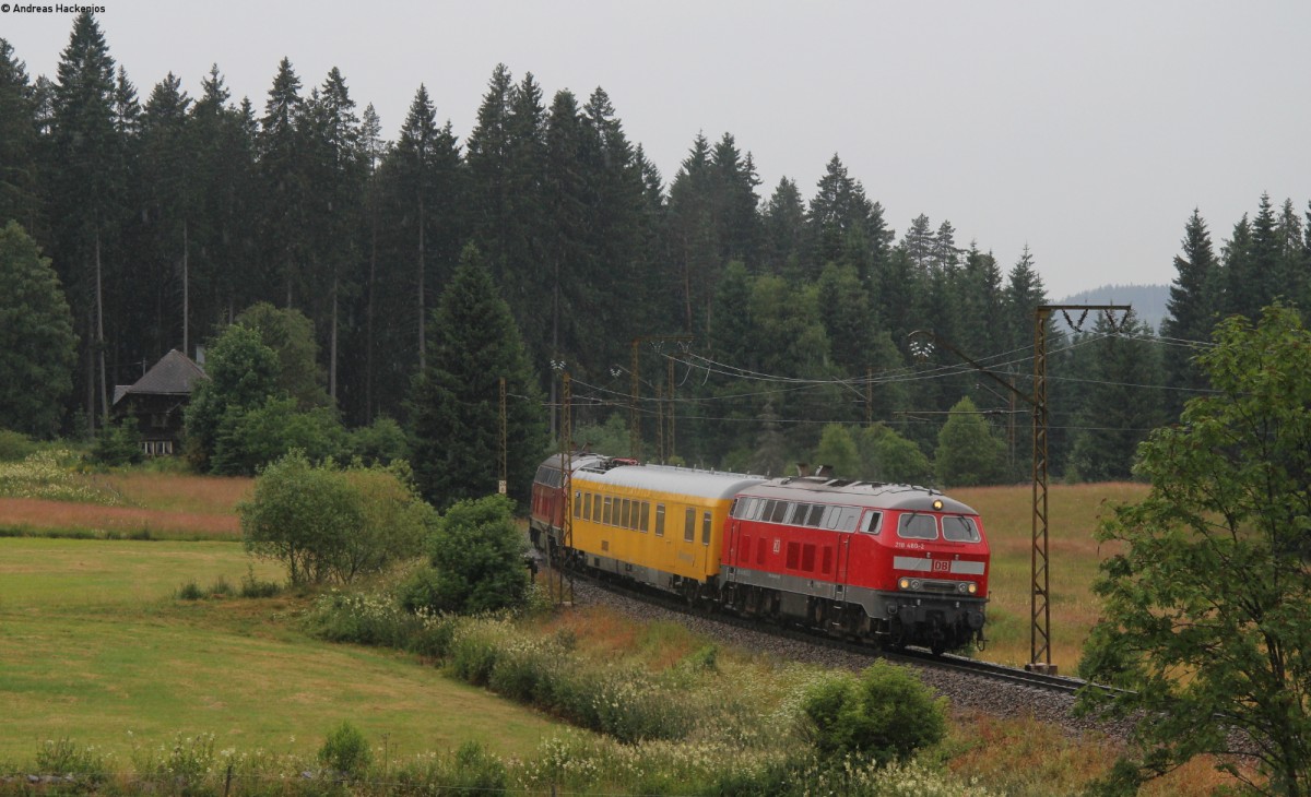 218 480-2 und 218 387-9 mit dem MESF 48120 (Freiburg(Brsg)Hbf-Donaueschingen) bei Hinterzarten 17.7.13