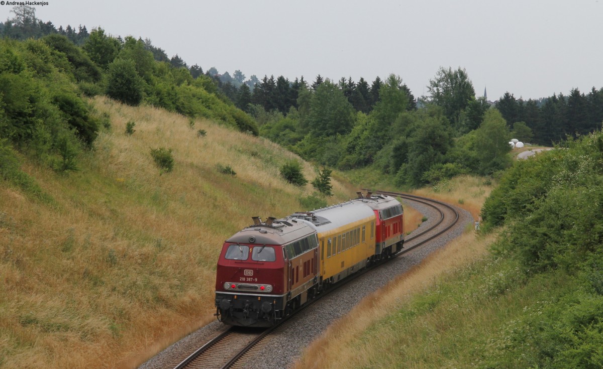 218 480-2 und 218 387-9 mit dem MESF 48120 (Freiburg(Brsg)Hbf-Donaueschingen) bei in Dggingen 17.7.13