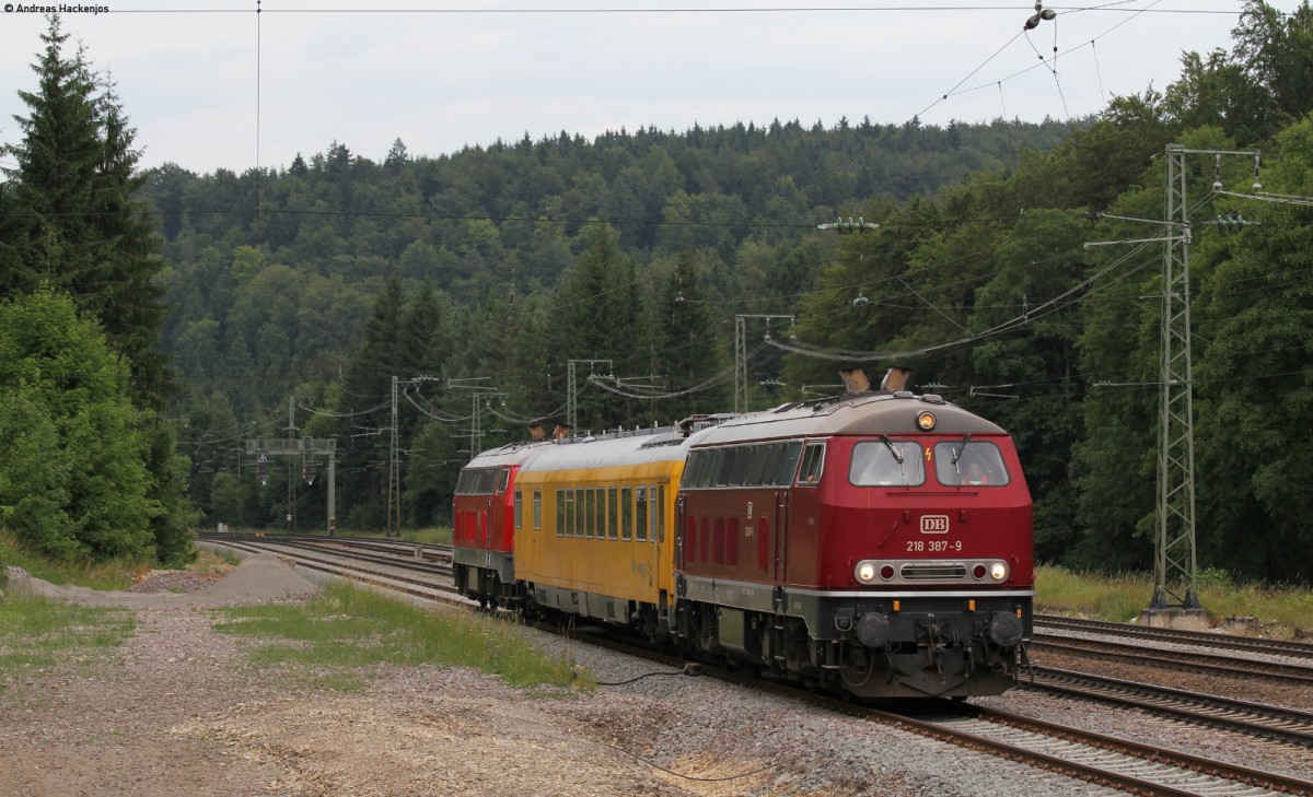 218 480-2 und 218 387-9 mit dem MESF 48121 (Donaueschingen-SIngen(Htw)) in Hattingen 17.7.13