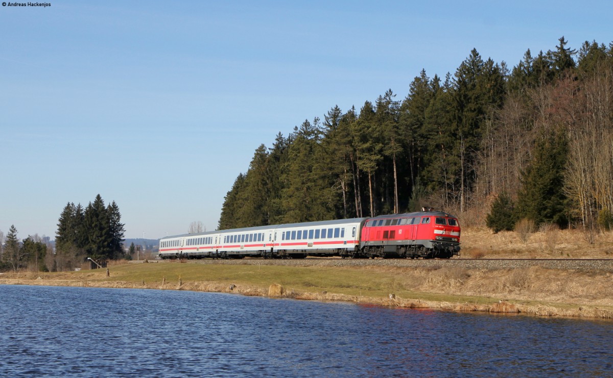 218 481-9 mit dem IC 2084  Nebelhorn  (Oberstdorf-Augsburg Hbf) bei Ruderatshofen 10.3.15