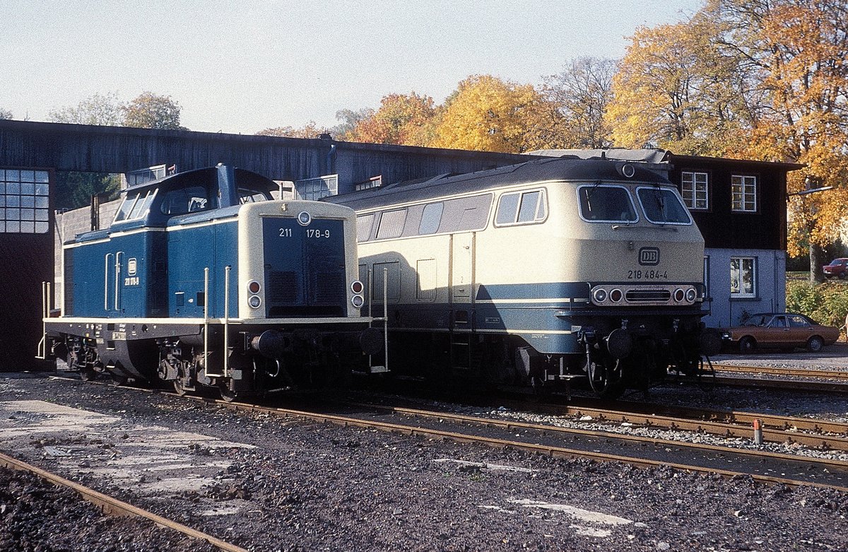 218 484 + 211 178  Freudenstadt Hbf  20.10.82