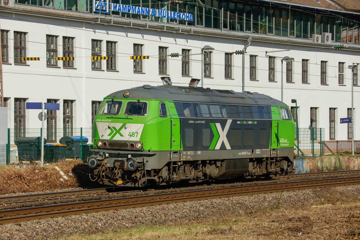 218 487 AIXrail in Wuppertal Steinbeck, am 03.03.2024.