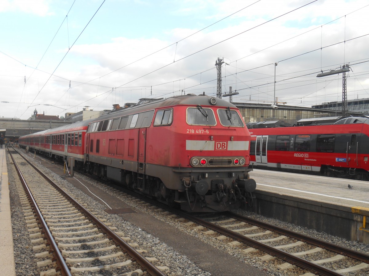218 497 mit RE nach Memmingen in München HBF. 6.3.2015