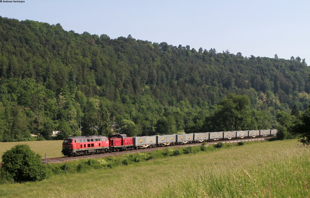 218 499-2 und 212 309-9 mit dem DGV 52770 (Plochingen-Rottweil) bei Mühlen 28.5.18