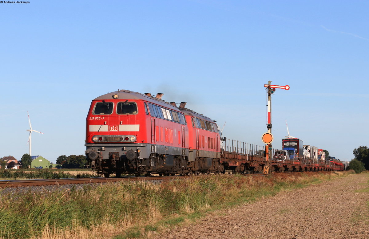 218 835-7 und 218 473-7 mit dem AS 1413 (Westerland(Sylt)-Niebüll) am Esig Klanxbüll 1.9.20
