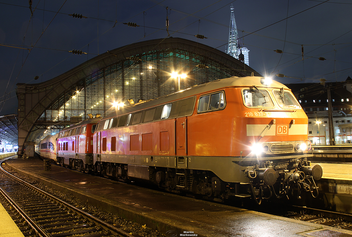 218 837 & 218 8xx in Köln Hbf am 17.01.2019