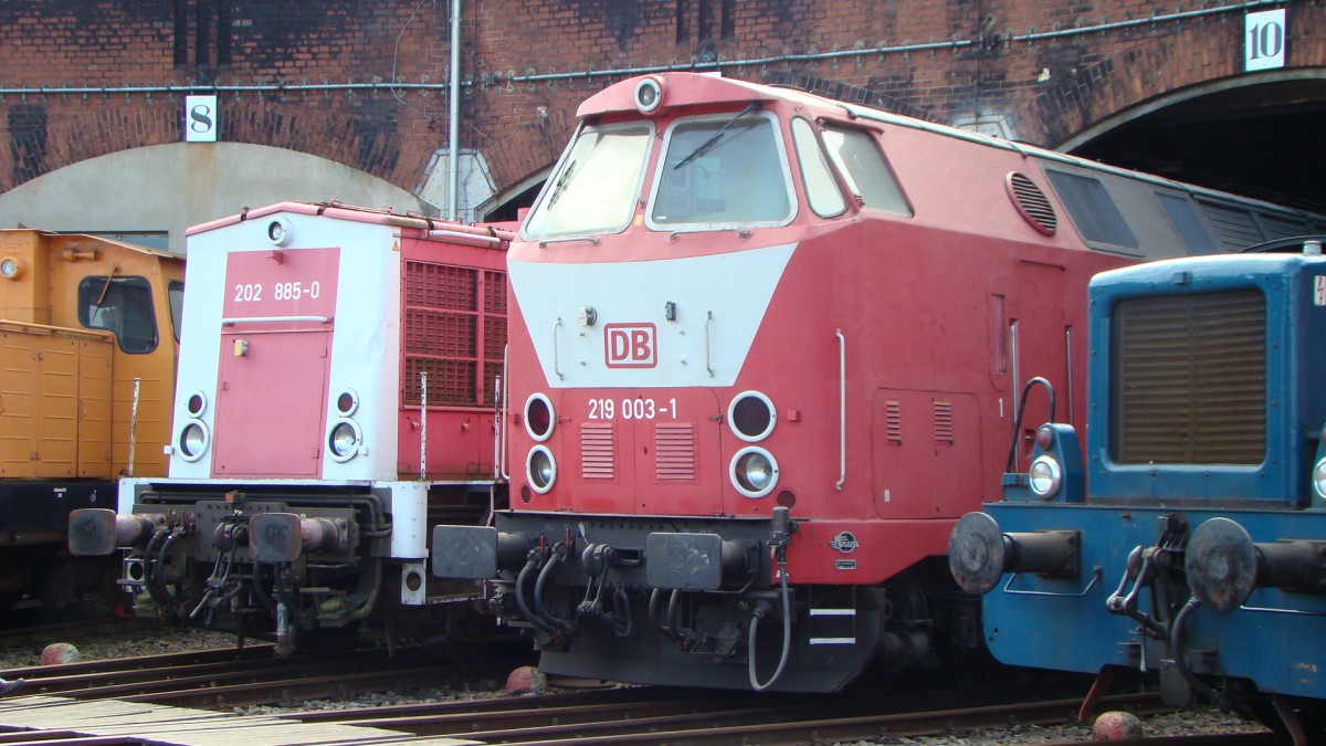219 003-1 DB, in Eisenbahnmuseum Chemnitz Hilbersdorf, 14.09.2013.