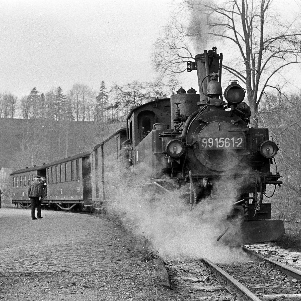 22.10.1982, Regelbetrieb auf der Schmalspurbahn Wolkenstein - Jöhstadt