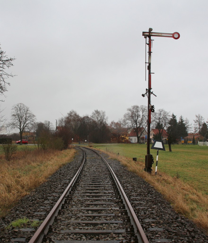 22.2.2016 Niemegk, Einfahrsignal B aus  Richtung Bad Belzig 