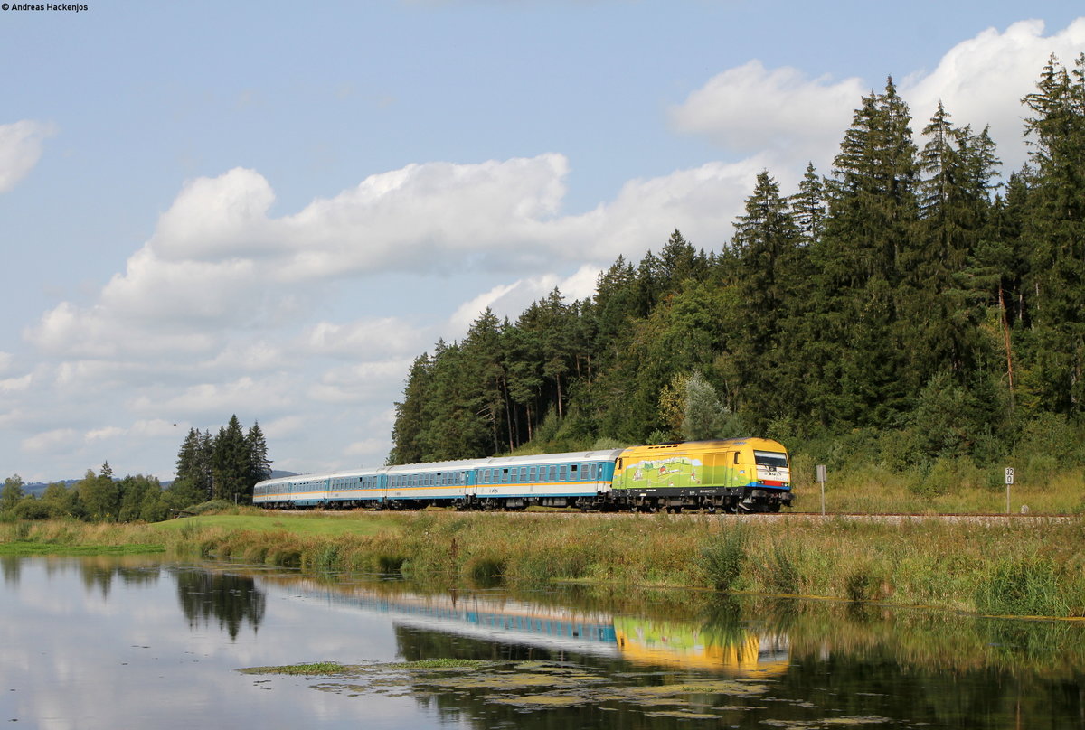 223 013 mit dem ALX84137/ALX84157 (Lindau Hbf/Oberstdorf-München Hbf) bei Ruderatshofen 28.8.18