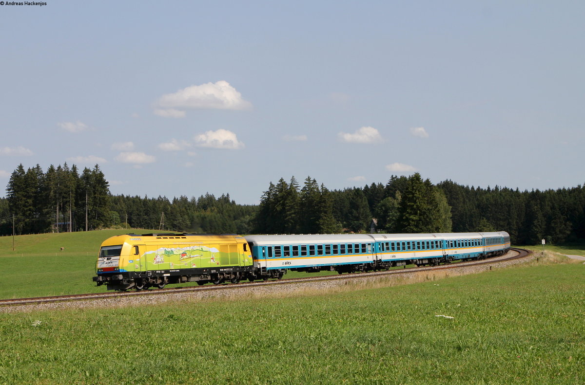 223 013 mit dem ALX84138/ALX84158 (München Hbf-Lindau Hbf/Oberstdorf) bei Riedels 28.8.18