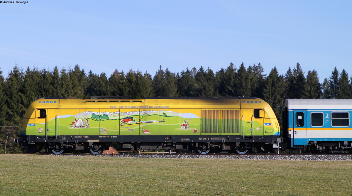 223 013 mit dem ALX84141/ALX84161 (Hergatz/Oberstdorf-München Hbf) bei St.Alban 24.3.18