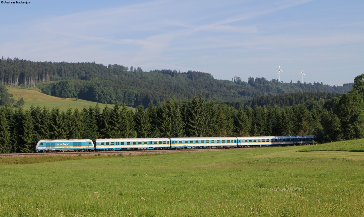 223 06* mit dem ALX84142/ALX84162 (München Hbf-Lindau Hbf/Oberstdorf) bei Ellenberg 22.6.14