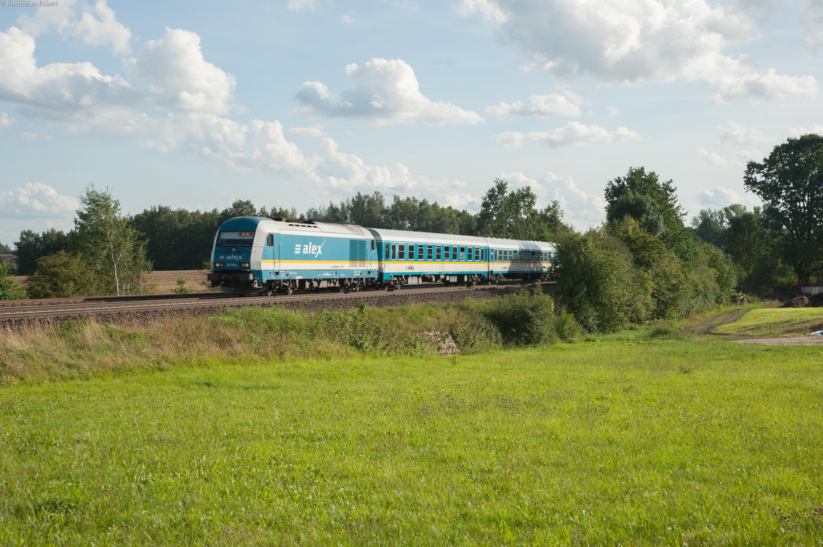 223 063 mit dem ALX 84108 von Regensburg nach Hof bei Schönfeld, 16.08.2017