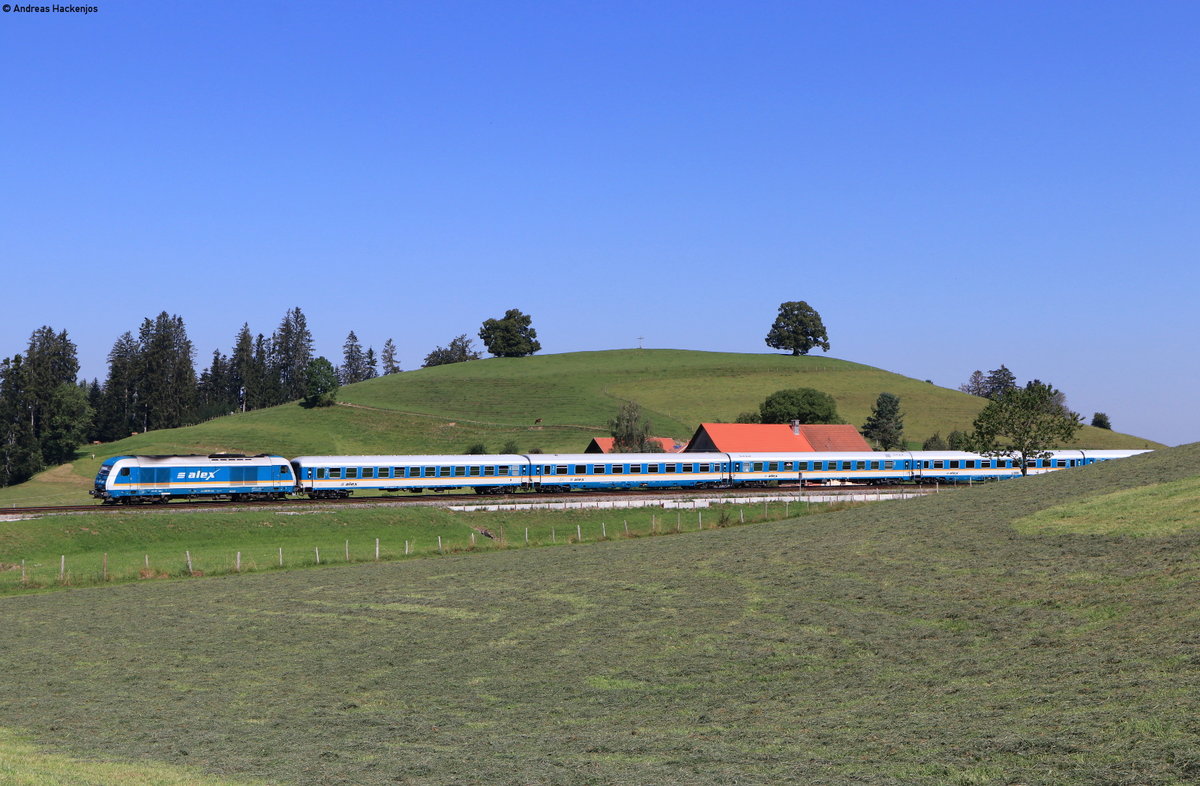 223 064 mit dem ALX84106 (München Hbf-Hergatz) bei Heimhofen 9.8.20