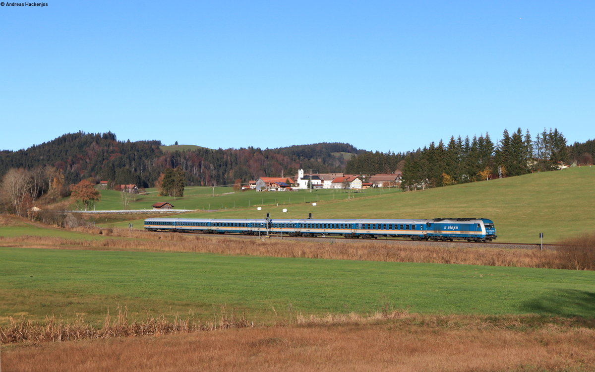 223 065 mit dem ALX 84111 (Lindau Hbf-München Hbf) bei Oberstaufen 7.11.20