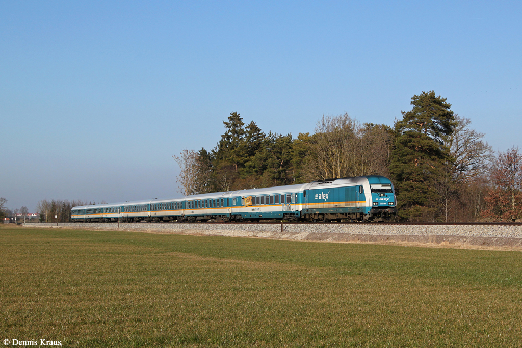 223 068 mit Alex 84150/84170 am 09.03.2014 bei Beckstetten.