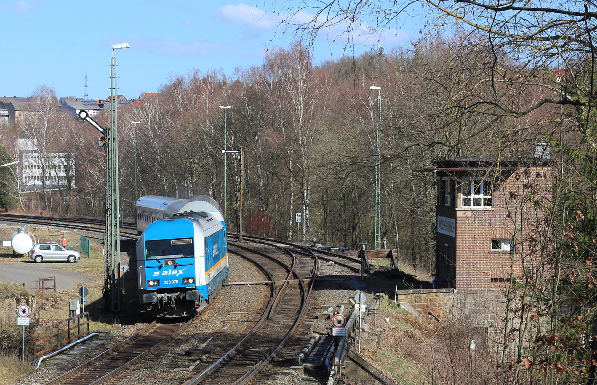 223 070 mit ALX Hof-München am 20.03.2019 in Windischeschenbach. 