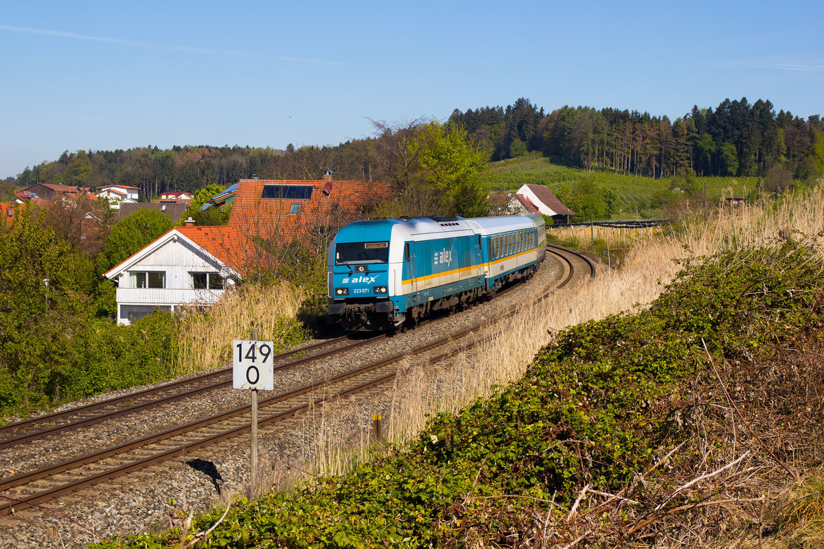 223 071 aus dem Allgäu kommend nach Lindau Hbf. 30.4.17