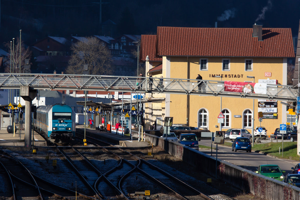 223 072 bei der Ausfahrt aus Immenstadt gen Kempten. 24.11.20