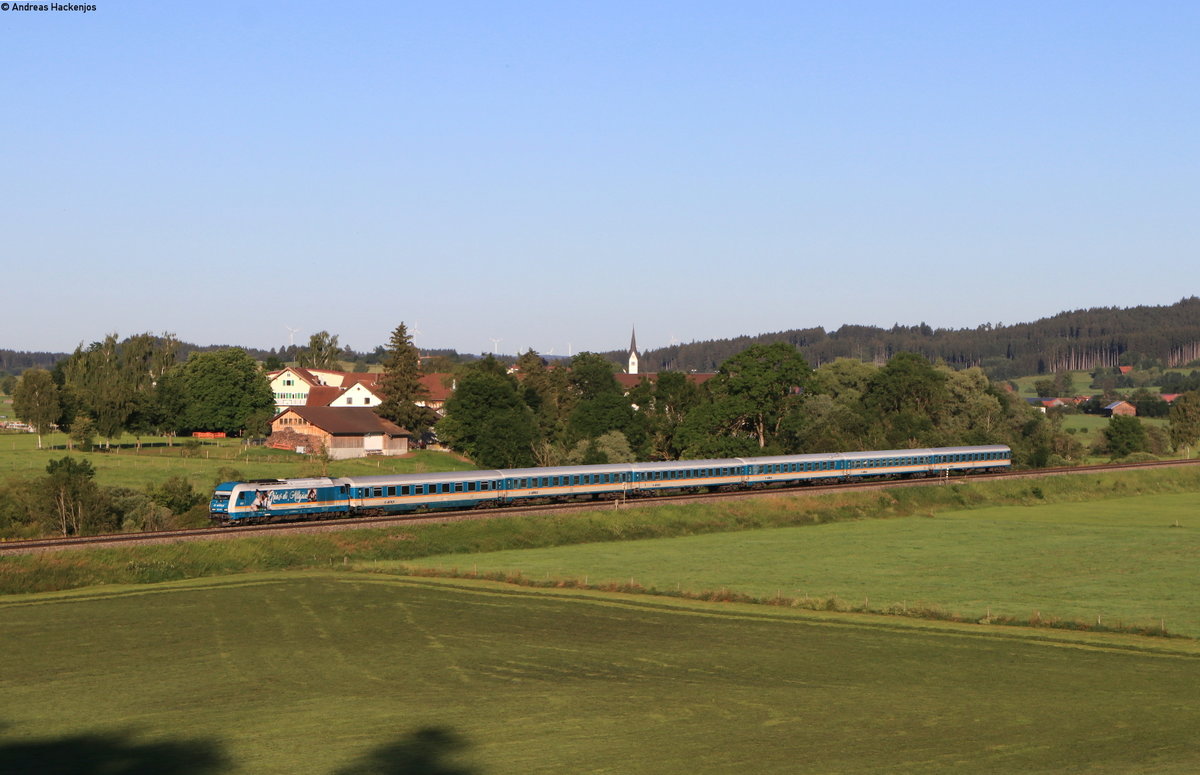 223 072 mit dem ALX 84101 (Lindau Hbf-München Hbf) bei Ruderatshofen 8.7.20