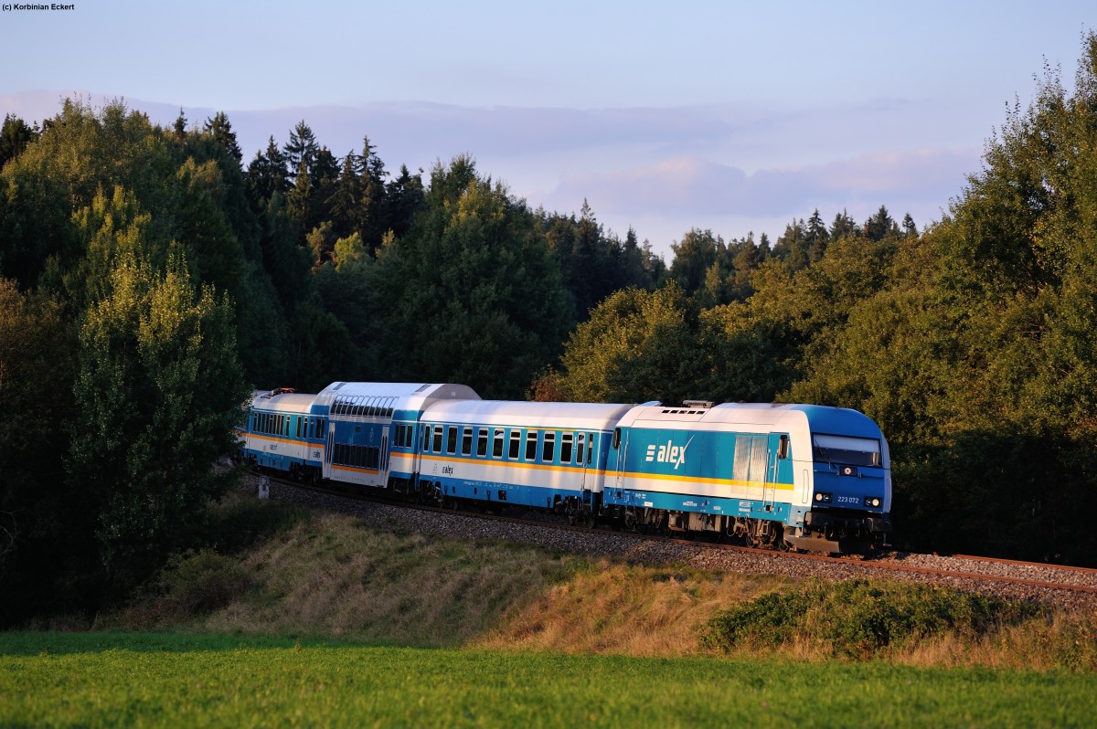 223 072 mit dem ALX 84121 nach München bei Oberteich, 27.09.2013