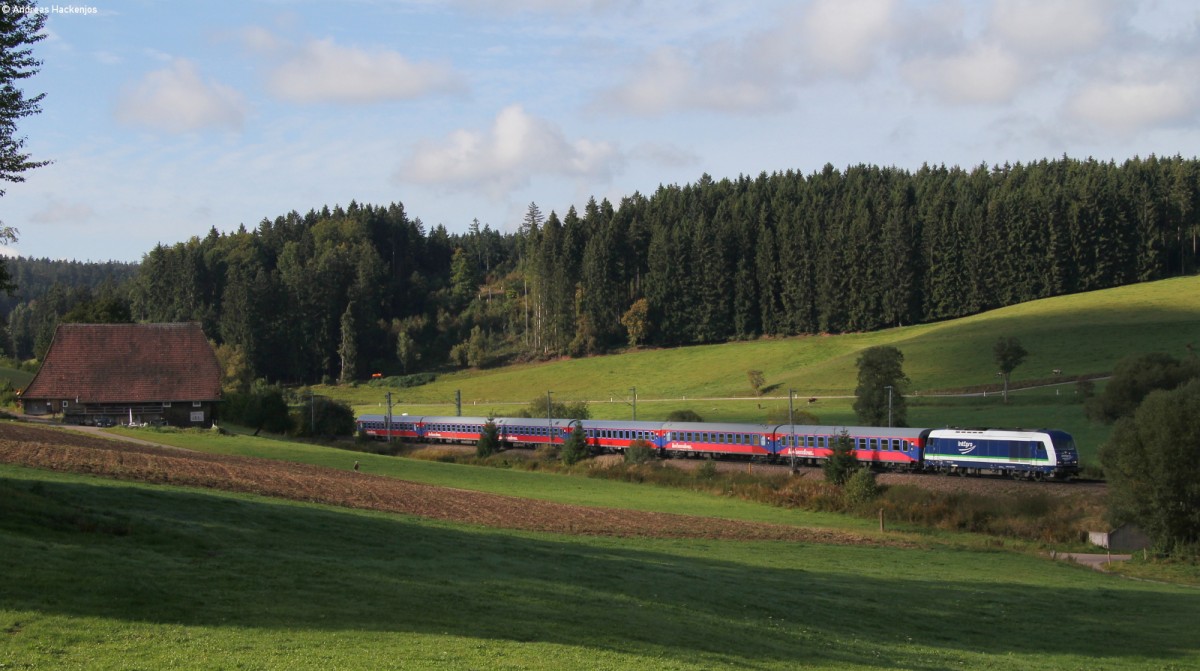 223 144-7 mit dem DPE 25718 (Ravensburg-Freiburg(Brsg)Hbf) bei Stockburg 21.9.13