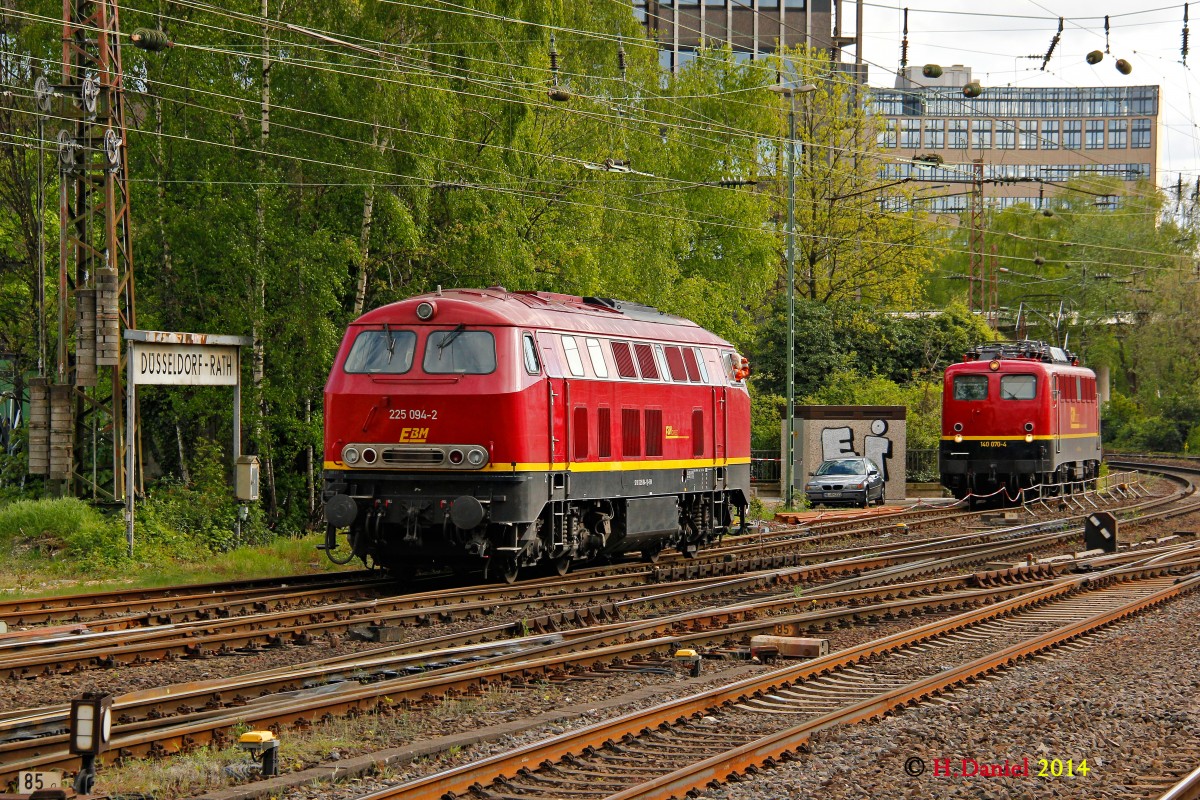 225 094-2 EBM Cargo & 140 070-0 EBM Cargo in D�sseldorf Rath, April 2014.