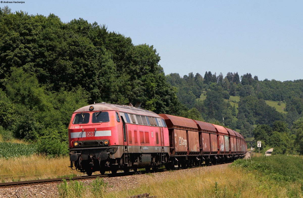 225 802-8 mit dem EK ***** (Ulm Rbf-Gerhausen Merkle) bei Arnegg 2.7.15