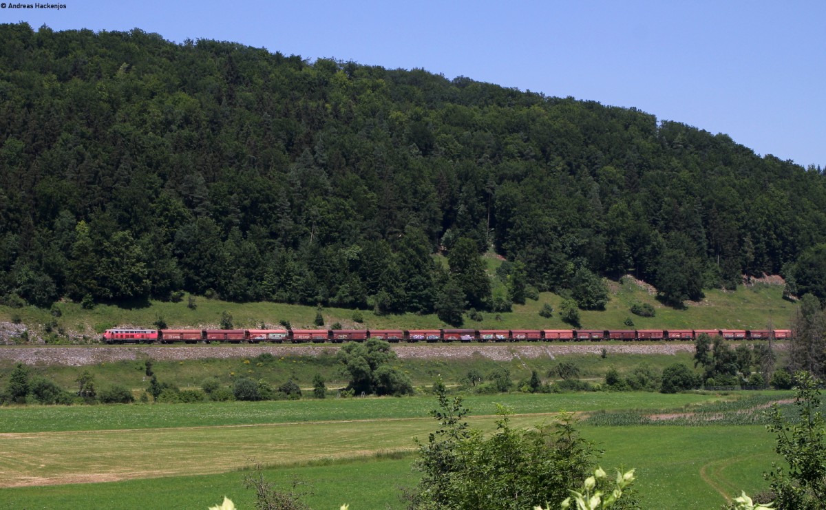 225 802-8 schiebt ihren Zug in die Awanst Gerhausen Merkle 2.7.15