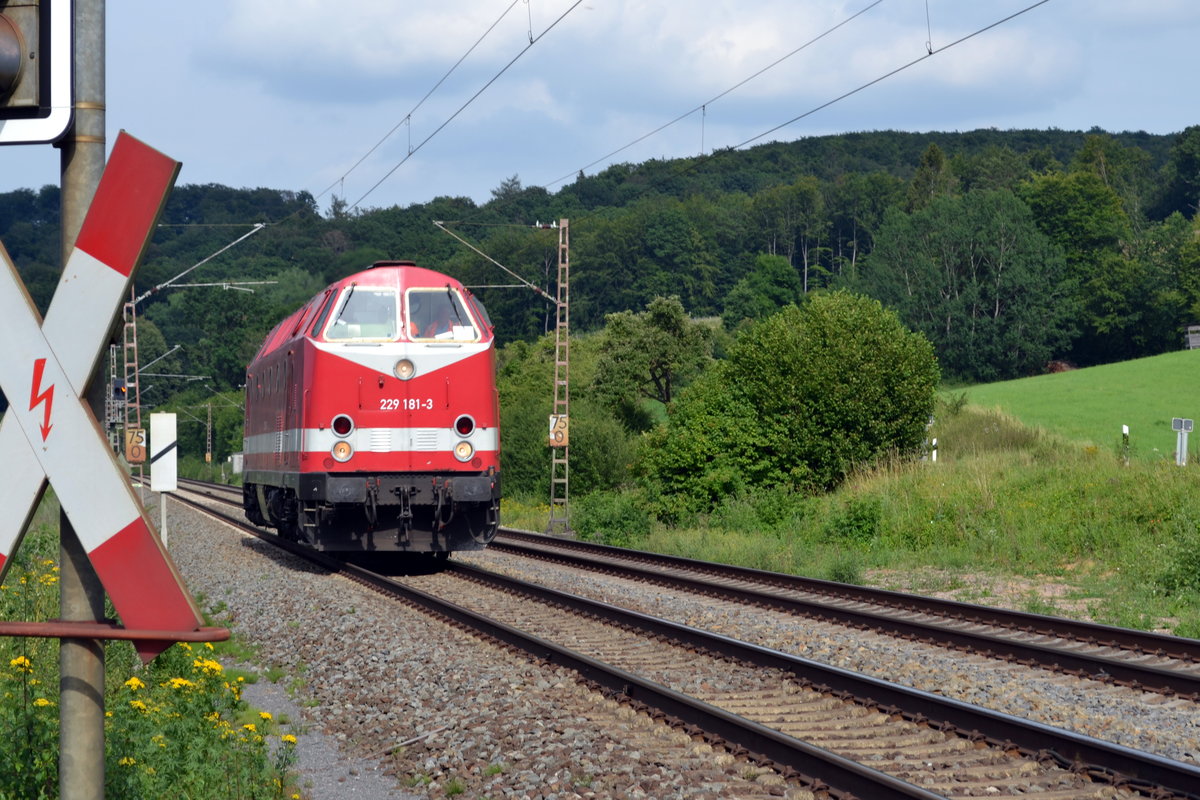 229 181-3 am 19.07.2019 auf der Leinetalstrecke bei Salzderhelden.