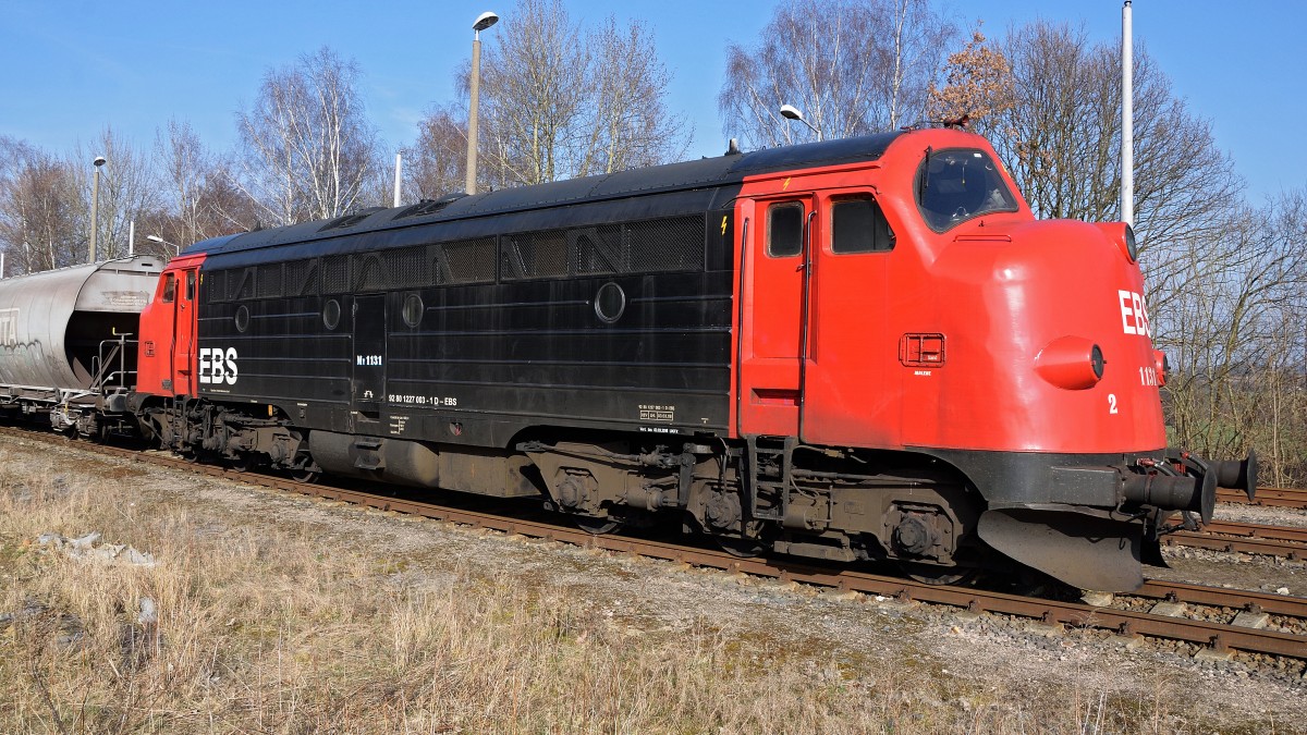 23.03.2015 227 003 der EBS, abgestellt in Neumark/Sachs.