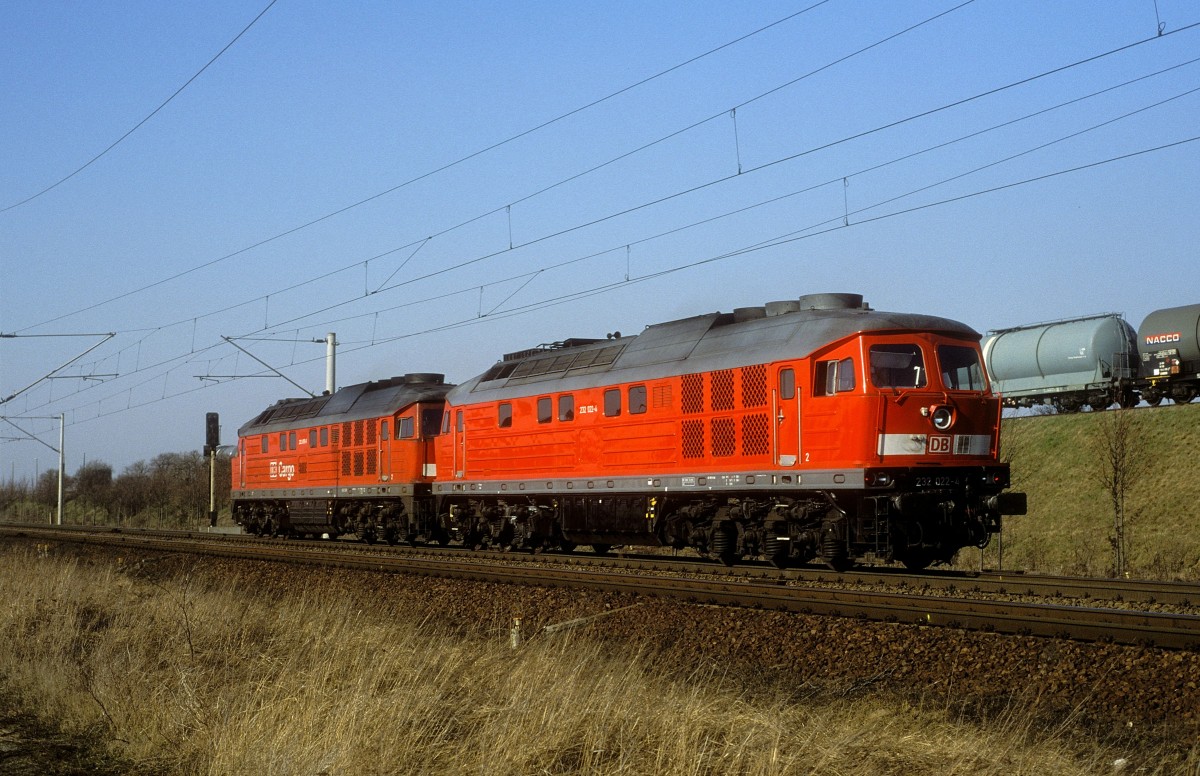  232 022 + 232 675  bei Leuna  24.03.03