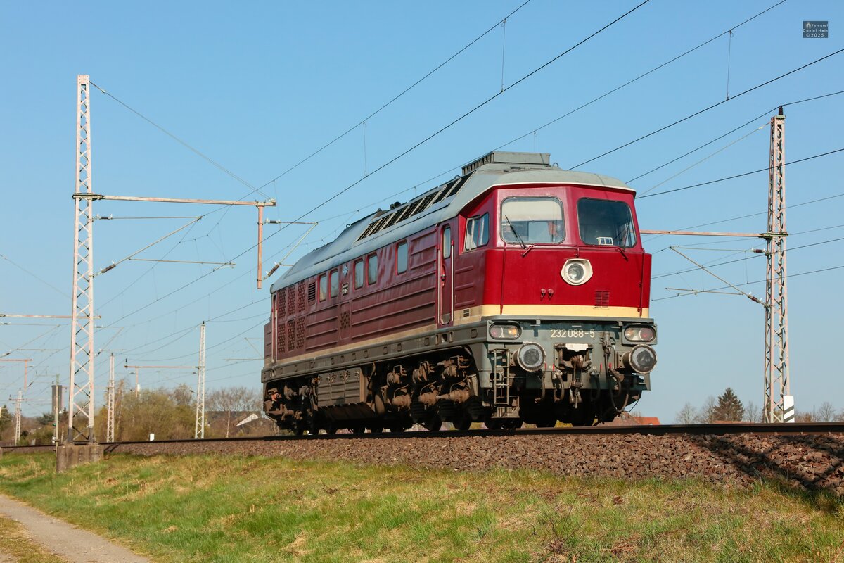 232 088-5  Ludmilla  in Dedensen G�mmer, April 2025.