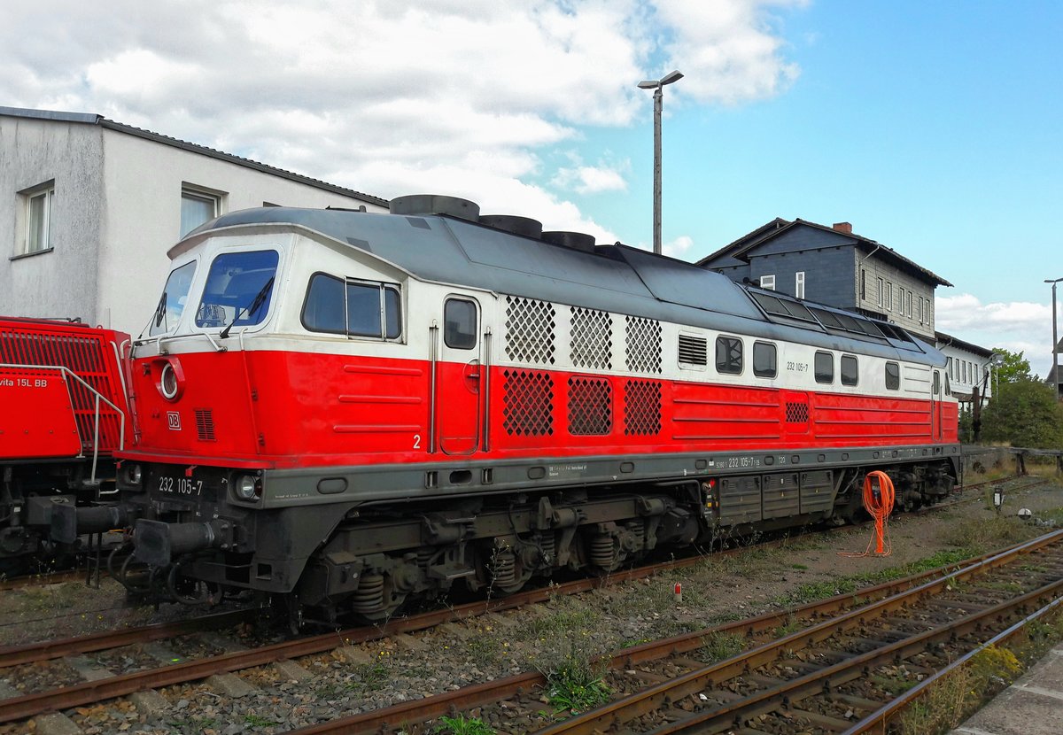 232 105 Bahnhof Nordhausen 01.09.2018 vom Bahnsteig 5 aus
