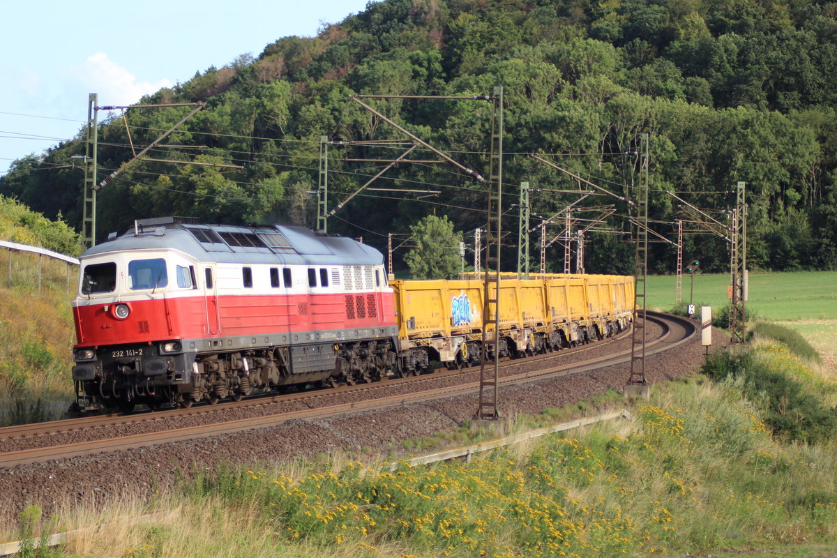 232 141 am 31.07.2019 mit Abraumcontainern bei Friedland.