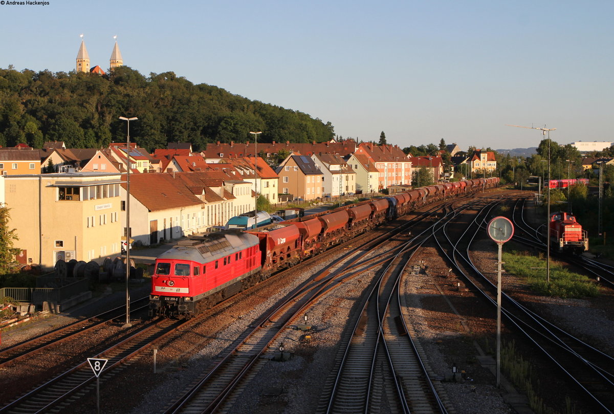 232 259-2 mit dem GP 60392 (Bodenwöhr Nord-Nürnberg Rbf) bei der Einfahrt Schwandorf 4.9.19
