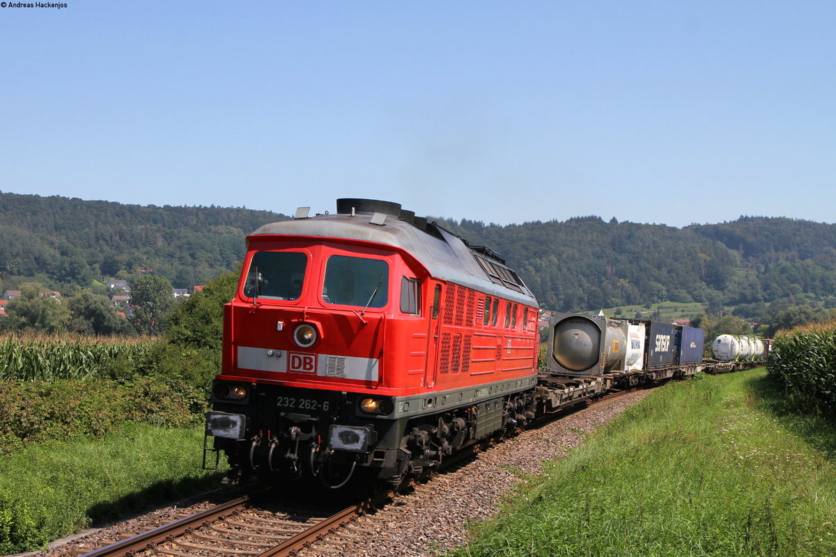 232 262-6 mit dem KT 98801 (Ulm Rbf-Singen(Htw)) bei Espasingen 25.8.19