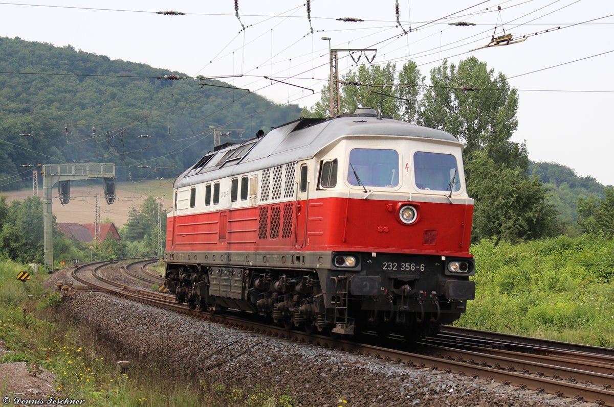 232 356-6 der WFL als Lz-Fahrt zum Norden bei Kreiensen am 02.08.2017