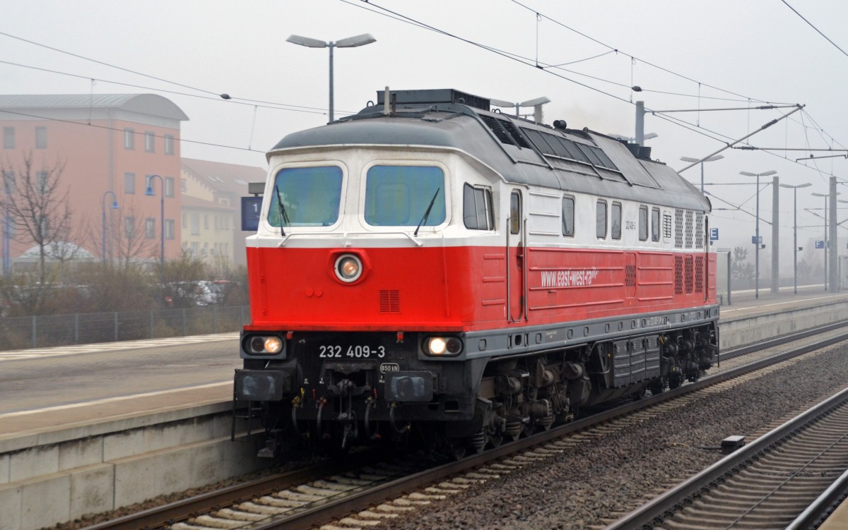 232 409 fuhr am 06.03.14 Lz durch Bitterfeld Richtung Wittenberg.