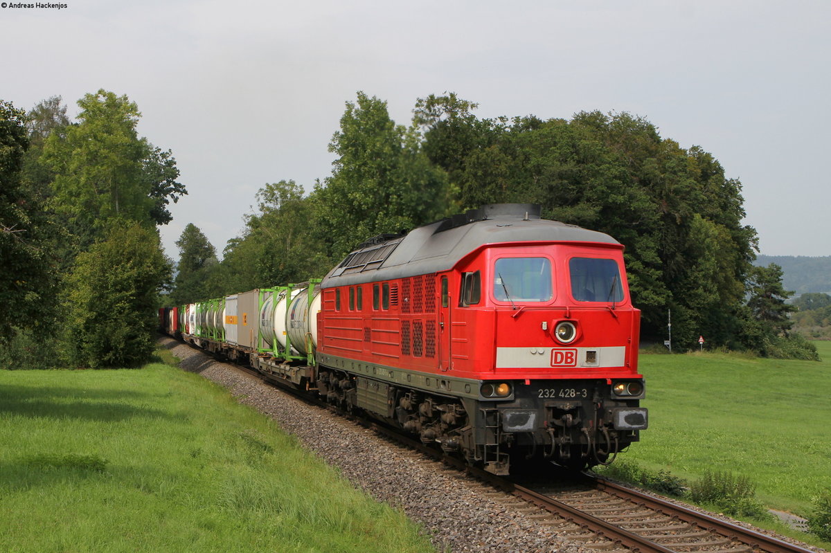 232 428-3 mit dem KT 50031 (Krefeld Uerdingen-Singen(Htw)) bei Stahringen 29.8.19