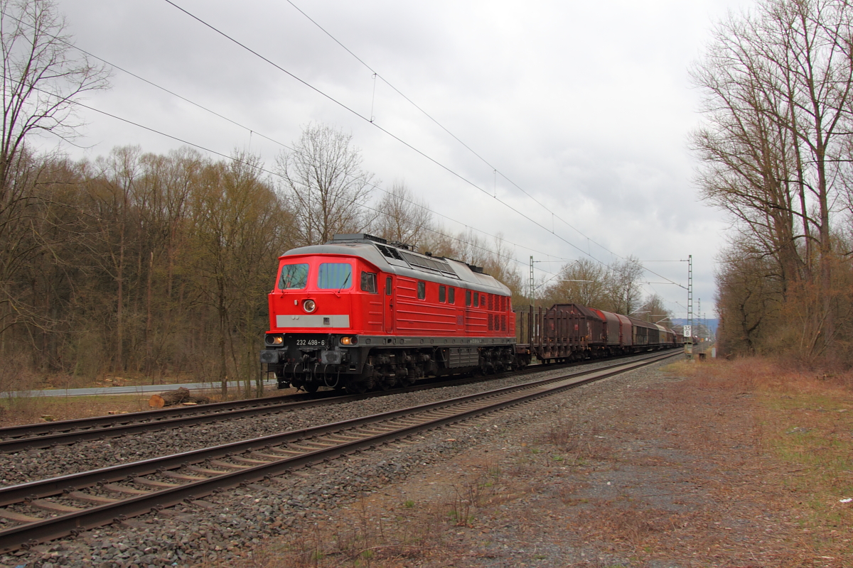 232 498-6 DB Cargo in Michelau/ Oberfranken am 21.03.2017.
