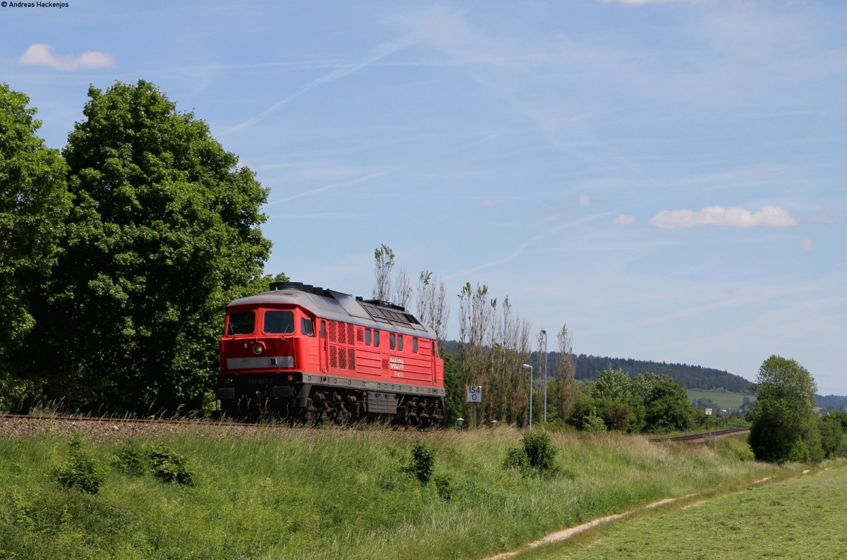 232 527-2 als T 67050 (Kornwestheim Rbf-Immendingen) bei Möhringen 3.6.15