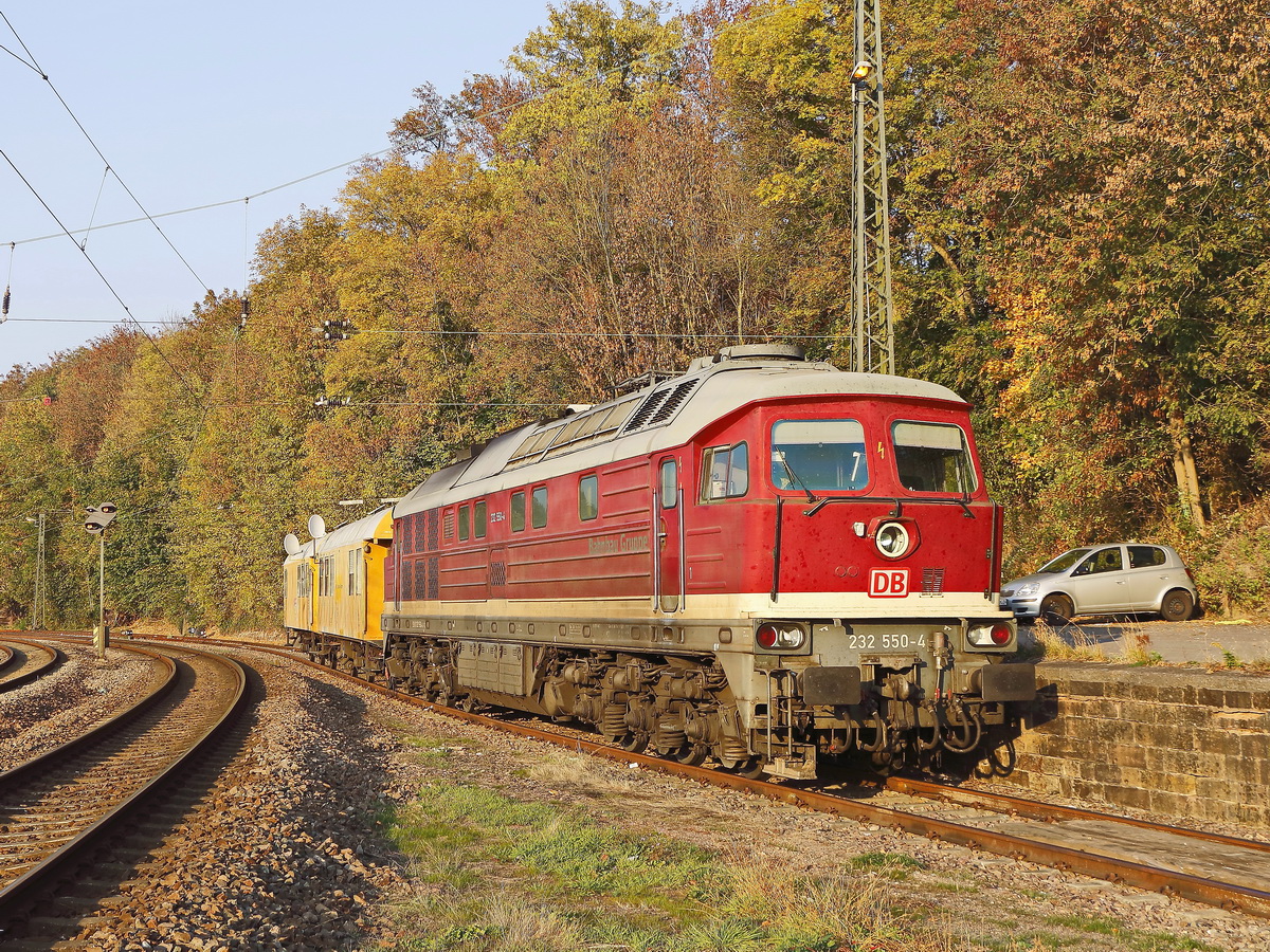 232 550-4 im Bahnhof Neunkirchen am 19. Oktober 2018.

Anmerkung Fotostandort siehe ID 1115213