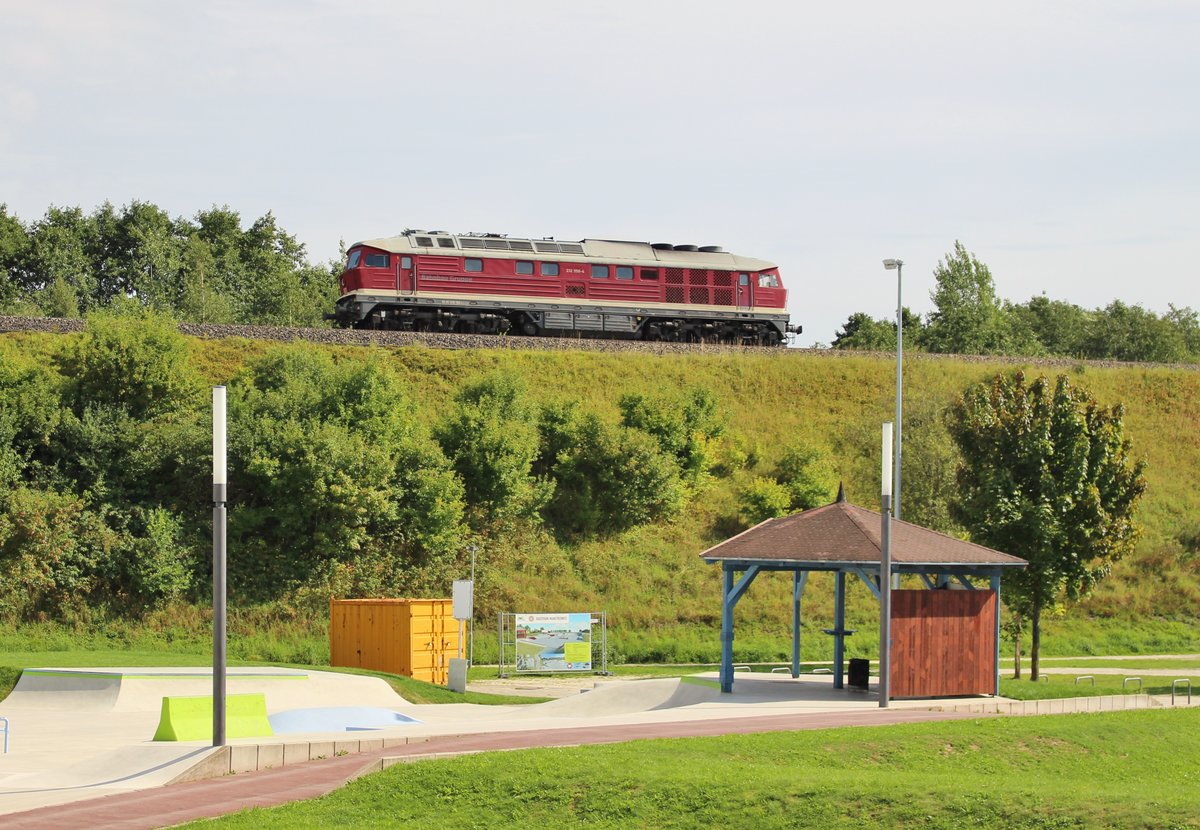 232 550 der Bahnbau Gruppe zu sehen am 18.08.17 in Marktredwitz.